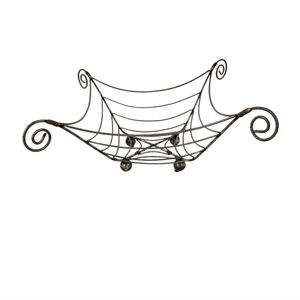 Metal Whimsical Web Look Decorative Footed Basket Fruit Bowl